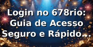 Login no 678rio: Guia de Acesso Seguro e Rápido (2026) 🚀